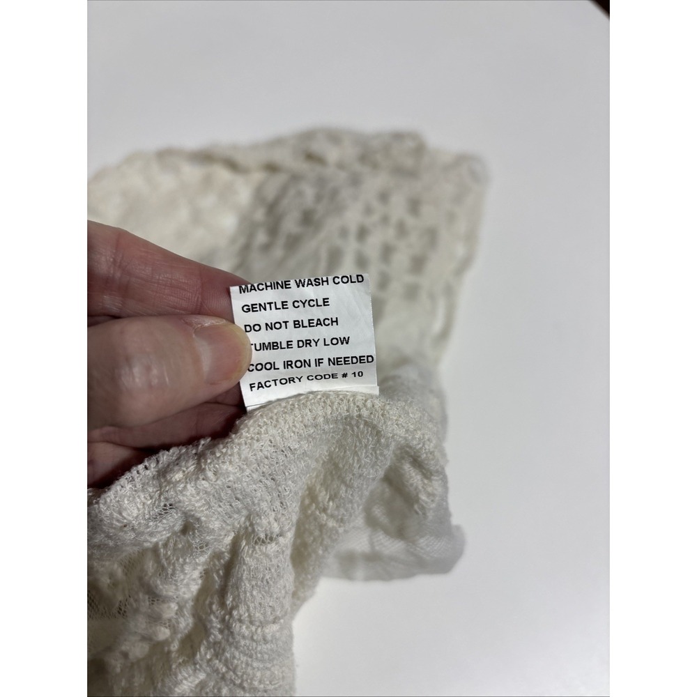 Rebellion Womens Cardigan Small Ivory Lace Duster Robe Beach Cover Y2K - Picture 7 of 9